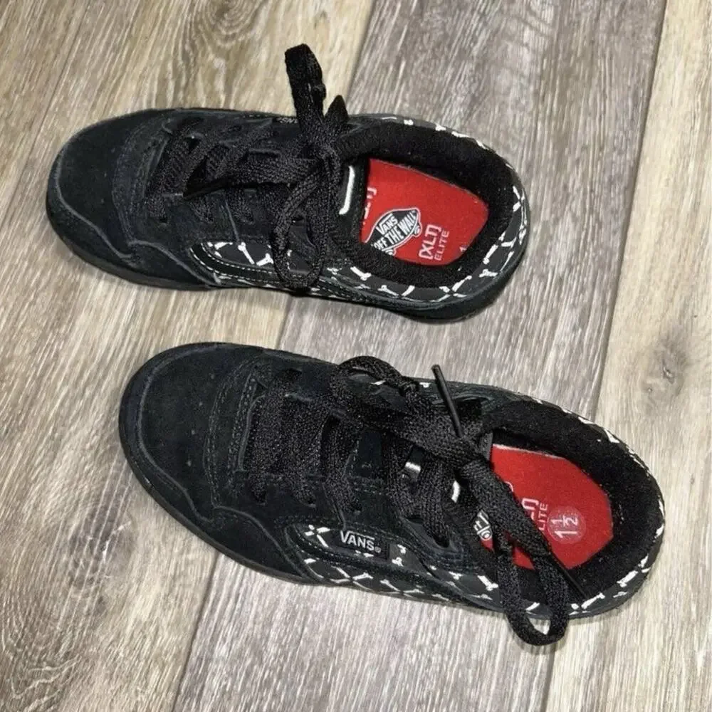 Vans Rowley XLT Elite LS Youth US Size 1.5Y Black Red White Bones Skate Shoes